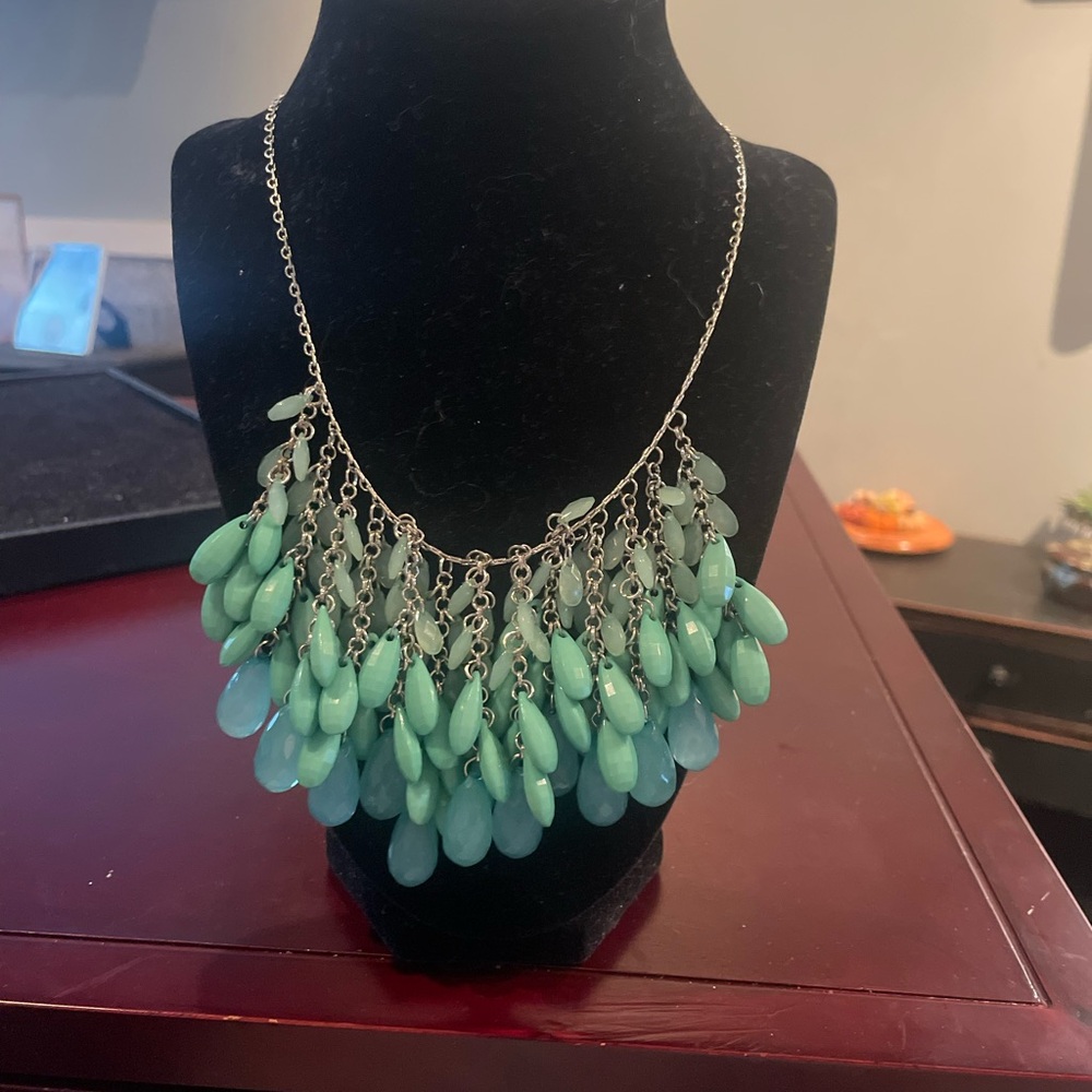 Lot of blue/green/silver costume jewelry